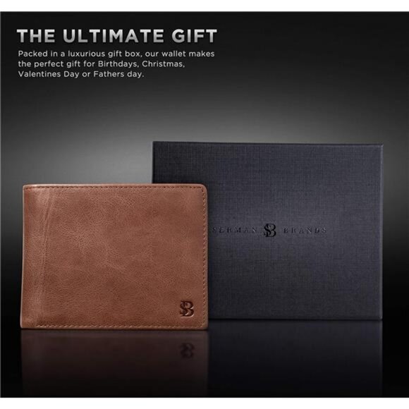 2 ID Window Wallet for Men RFID Blocking Leather, Bifold Top Flip - Picture 6 of 7